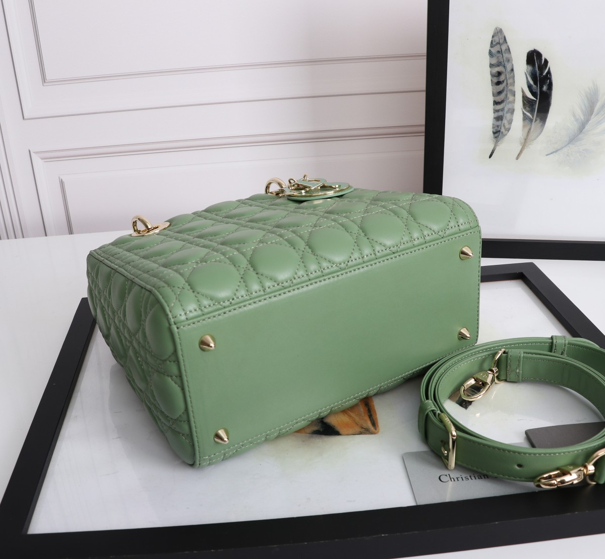 Medium Lady Dior Bag Green Cannage Lambskin